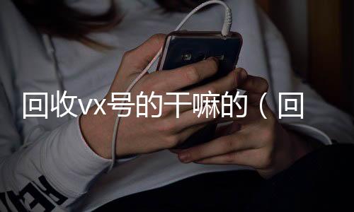 回收vx号的干微信24小时在线回收嘛的（回收微信号干什么用）